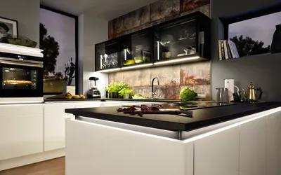 Kuhinja Nolte Küchen Glas Tec Plus - Weiß Hochglanz