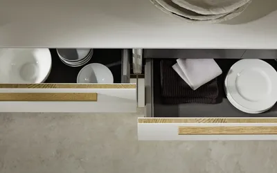 Kuhinja Nolte Küchen Flair - Weiß/Vulkaneiche