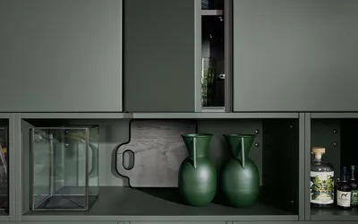 Kuhinja Nolte Küchen Frame Lack / Soft Lack - Black Green softmatt