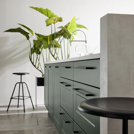 Kuhinja Nolte Küchen Frame Lack / Soft Lack - Black Green softmatt