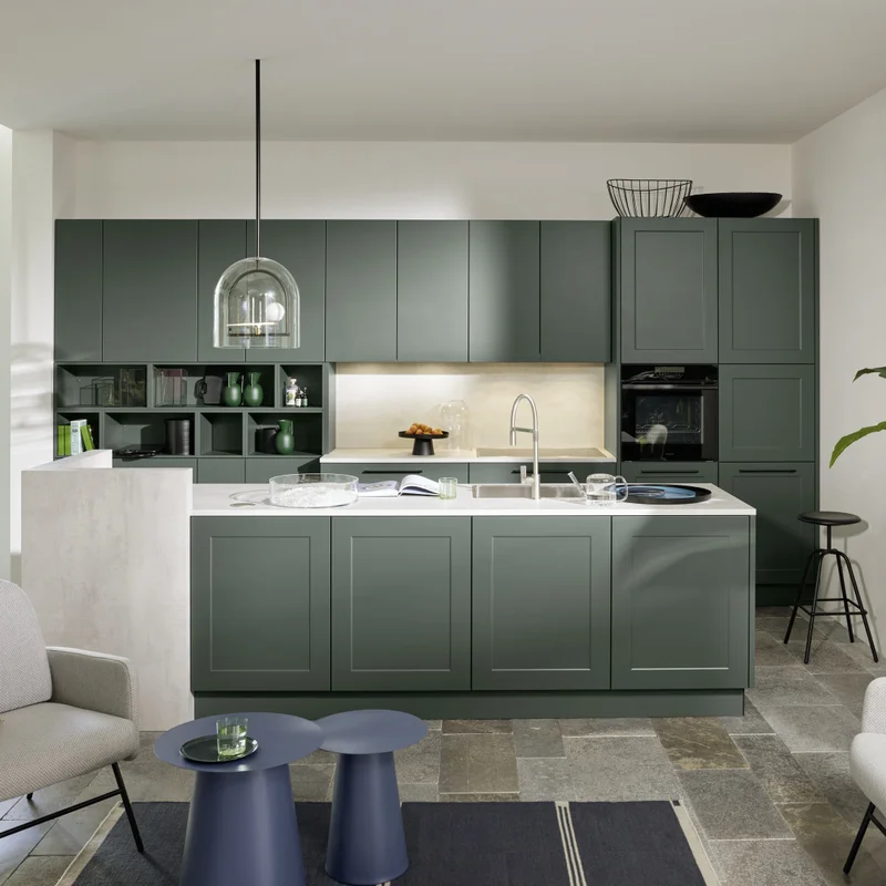Kuhinja Nolte Küchen Frame Lack / Soft Lack - Black Green softmatt