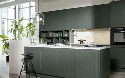 Kuhinja Nolte Küchen Frame Lack / Soft Lack - Black Green softmatt