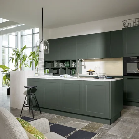 Kuhinja Nolte Küchen Frame Lack / Soft Lack - Black Green softmatt